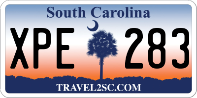 SC license plate XPE283