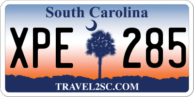 SC license plate XPE285
