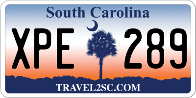 SC license plate XPE289