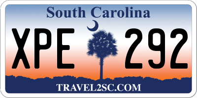 SC license plate XPE292