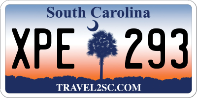 SC license plate XPE293
