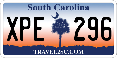 SC license plate XPE296