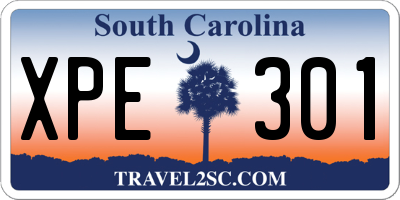 SC license plate XPE301