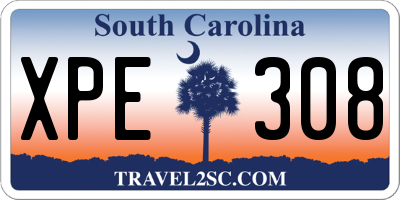 SC license plate XPE308