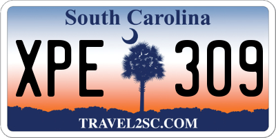 SC license plate XPE309