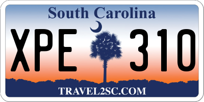 SC license plate XPE310
