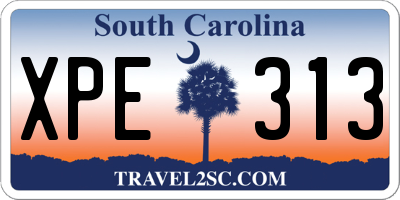 SC license plate XPE313