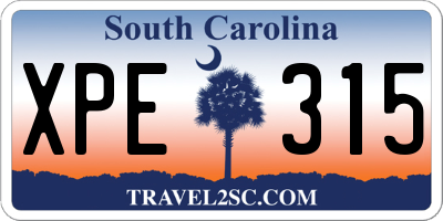 SC license plate XPE315