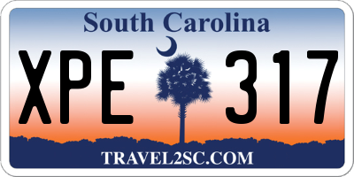 SC license plate XPE317