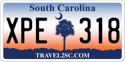 SC license plate XPE318