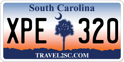 SC license plate XPE320