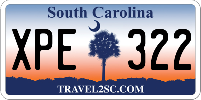 SC license plate XPE322