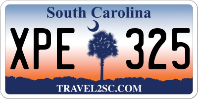 SC license plate XPE325