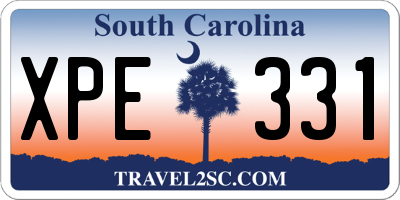 SC license plate XPE331