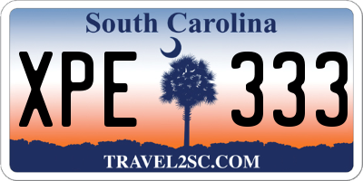SC license plate XPE333
