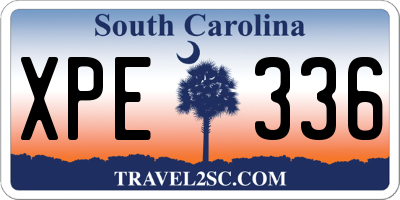 SC license plate XPE336