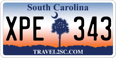 SC license plate XPE343