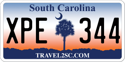 SC license plate XPE344