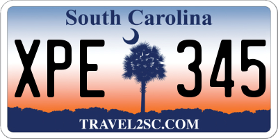 SC license plate XPE345