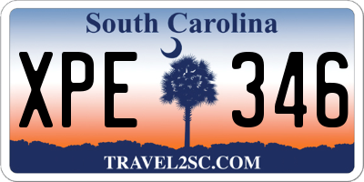 SC license plate XPE346