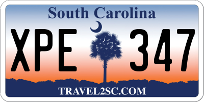 SC license plate XPE347