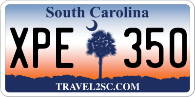 SC license plate XPE350