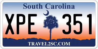SC license plate XPE351
