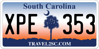 SC license plate XPE353