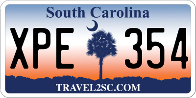 SC license plate XPE354