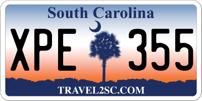 SC license plate XPE355