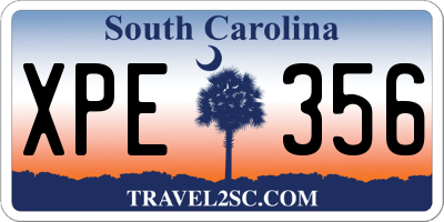 SC license plate XPE356