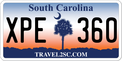 SC license plate XPE360