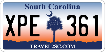 SC license plate XPE361