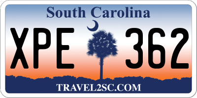 SC license plate XPE362