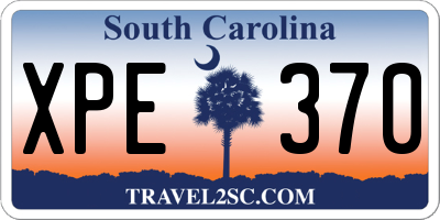 SC license plate XPE370