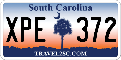 SC license plate XPE372