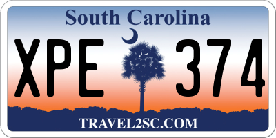 SC license plate XPE374