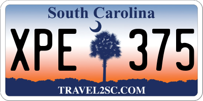 SC license plate XPE375