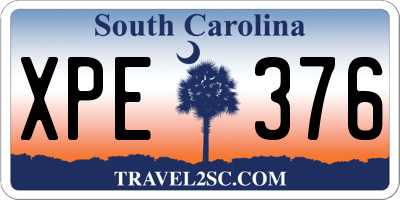 SC license plate XPE376