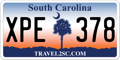 SC license plate XPE378