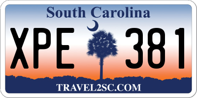 SC license plate XPE381