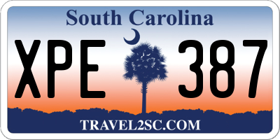 SC license plate XPE387