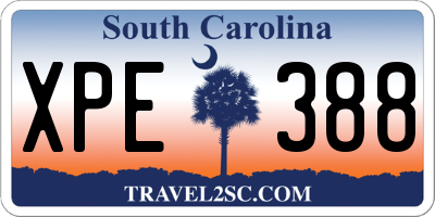 SC license plate XPE388