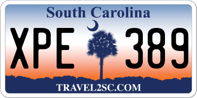 SC license plate XPE389