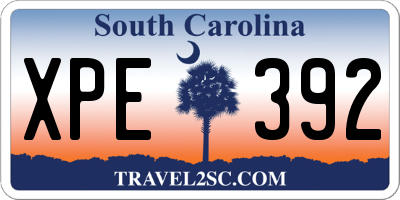 SC license plate XPE392