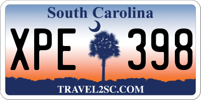 SC license plate XPE398