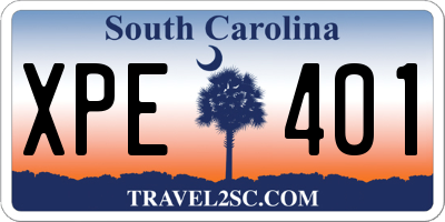 SC license plate XPE401
