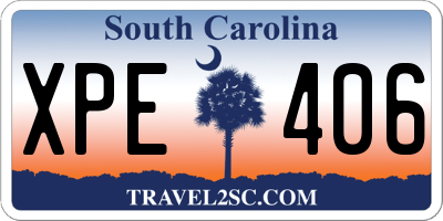 SC license plate XPE406