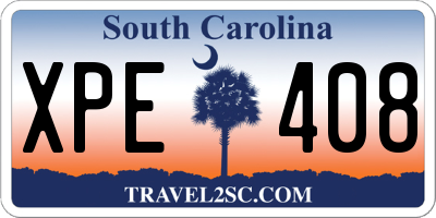 SC license plate XPE408