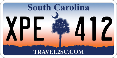 SC license plate XPE412